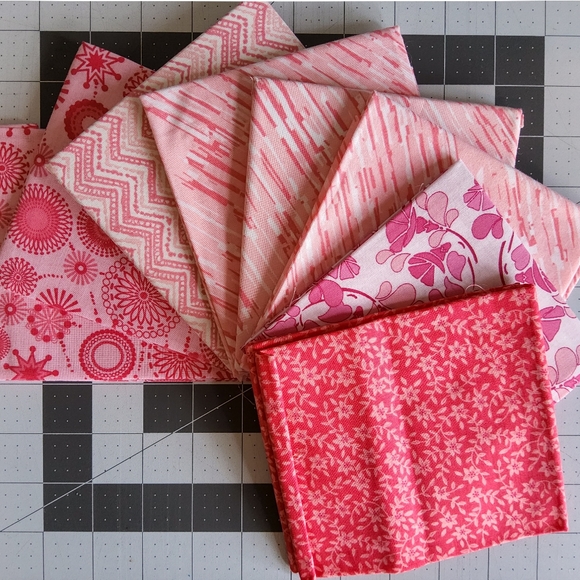 Cotton Quilting Craft Fabric Fat Quarter Bundle Pink Purple Blue Green Blender - Picture 2 of 6